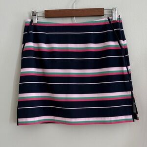 Striped Navy Mini Skirt with Pink & Green Accents